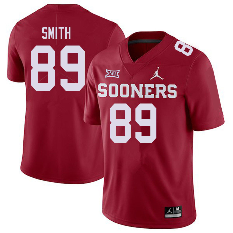 Jordan Brand Men #89 Damon Smith Oklahoma Sooners College Football Jerseys Sale-Crimson
